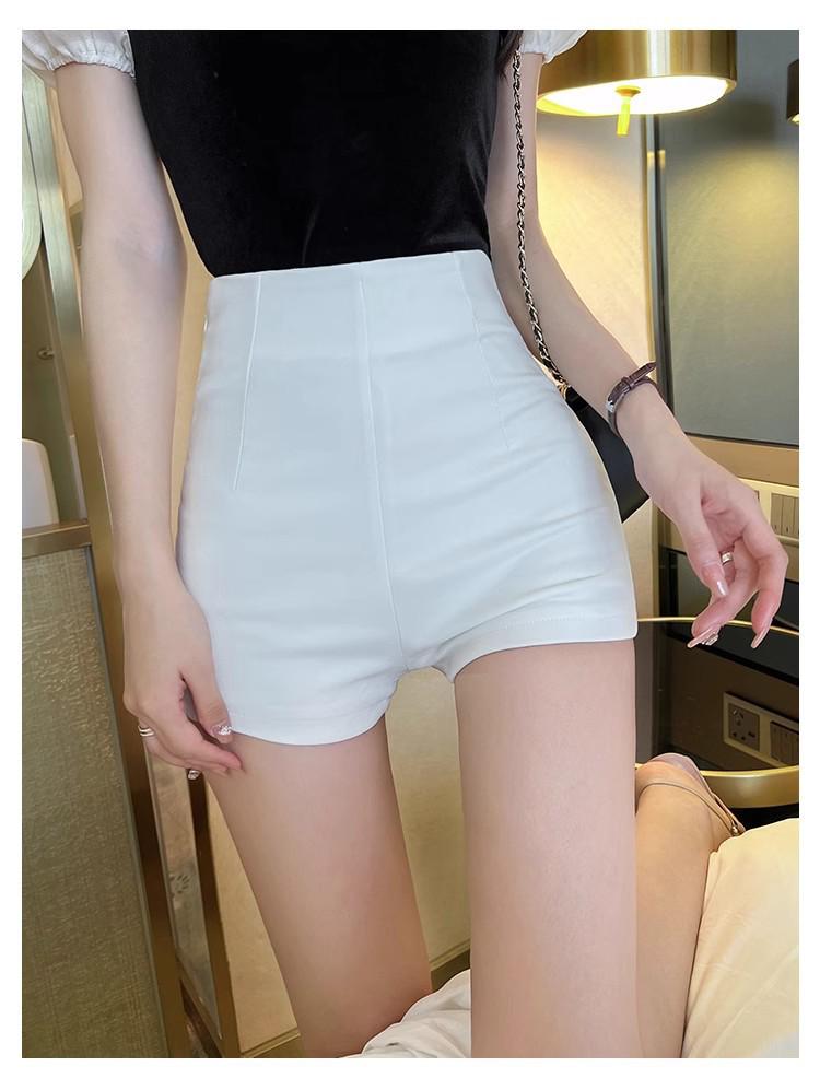 Damen High-Waist Schwarze A-Linie Eng Sexy Heiße Shorts mit Stiefeln - Schlankmachende Oberbekleidungs-Shorts 2026