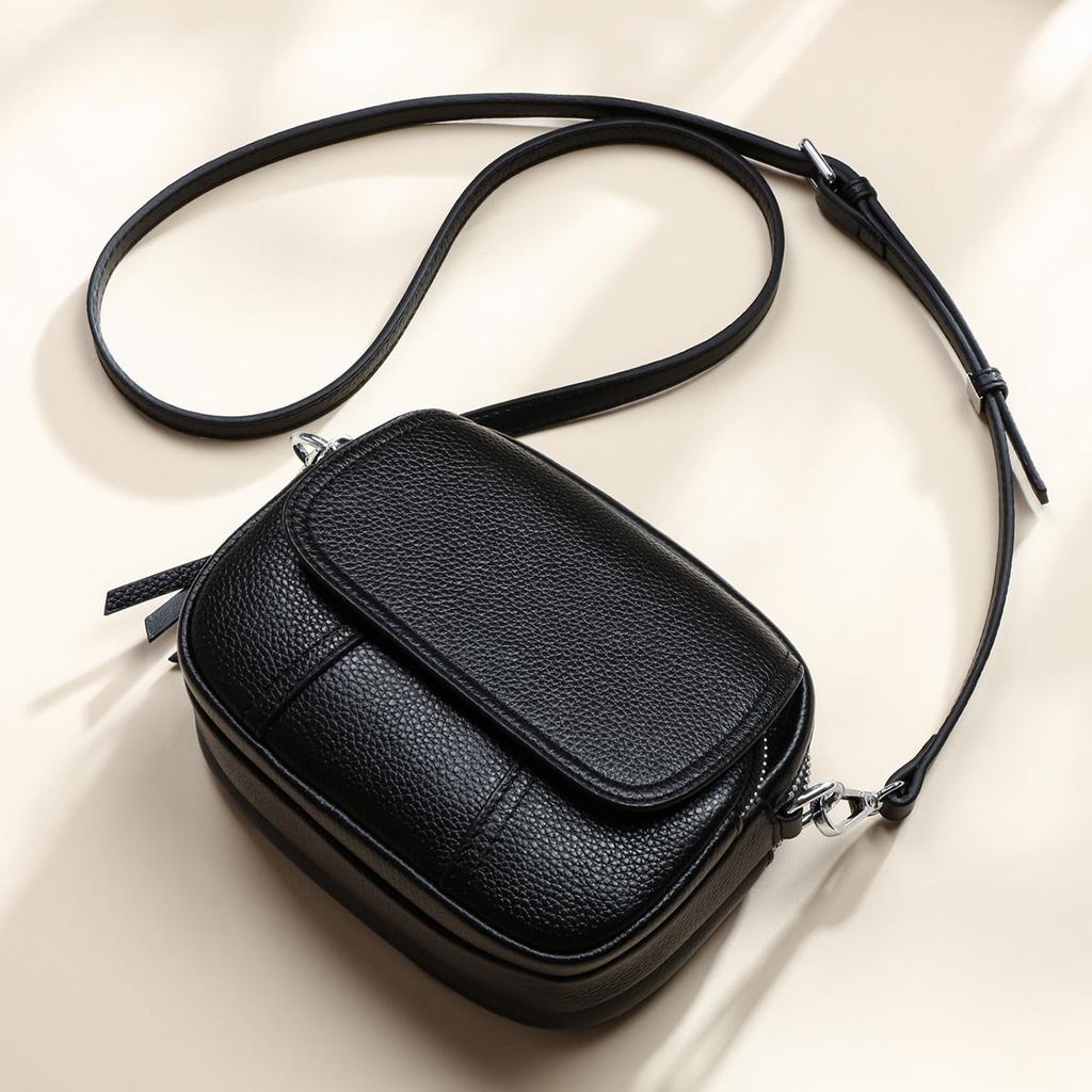 Genuine Leather Women's Mini Bag New Fashionable and Versatile Handbag Women's One Shoulder Crossbody Bag Women