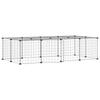 Vidaxl Pet Cage with Gate, 20 Panels, Black, 35X35 Cm, Steel