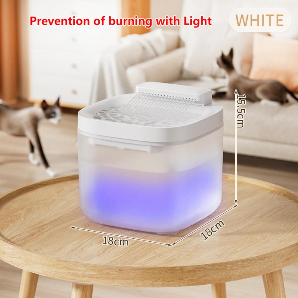 3L Cat Water Fountain Auto Recirculate Filter Anti-Dry Burning Cat Water Dispenser Auto Recirculating Pet Water Flow Drinker