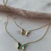Korean Style Butterfly Necklace Delicate Collarbone Chain Unique Pendant Perfect for Fashion forward Individuals