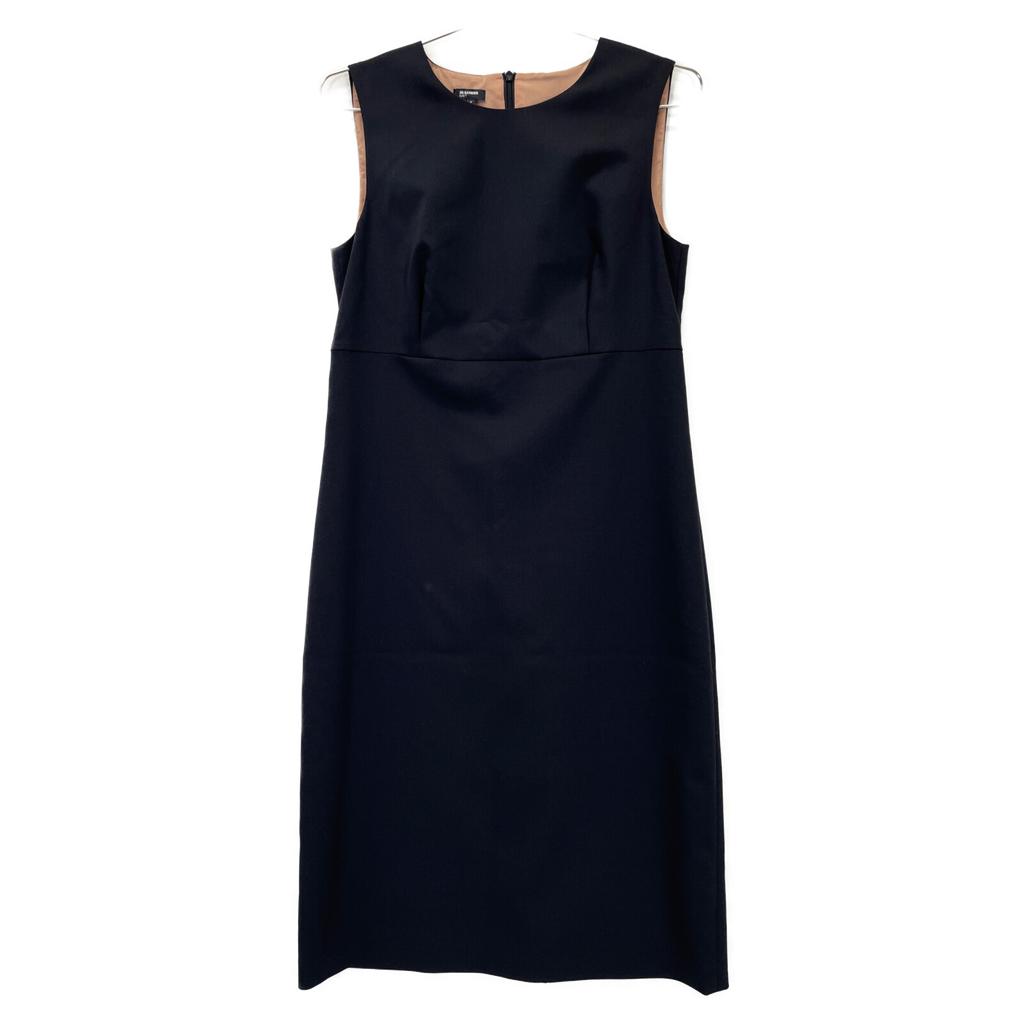 Jil Sander Navy Navy Wool Blend Sleeveless One-piece Dress 36 NavyUsed