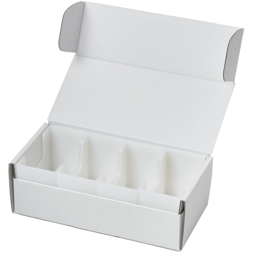 Little Combi Slide-Open Storage Box 400, Lightweight Storage Case for Trading Cards, Includes 4 Inner Boxes (White Outer Box, White Inner Box, Set of