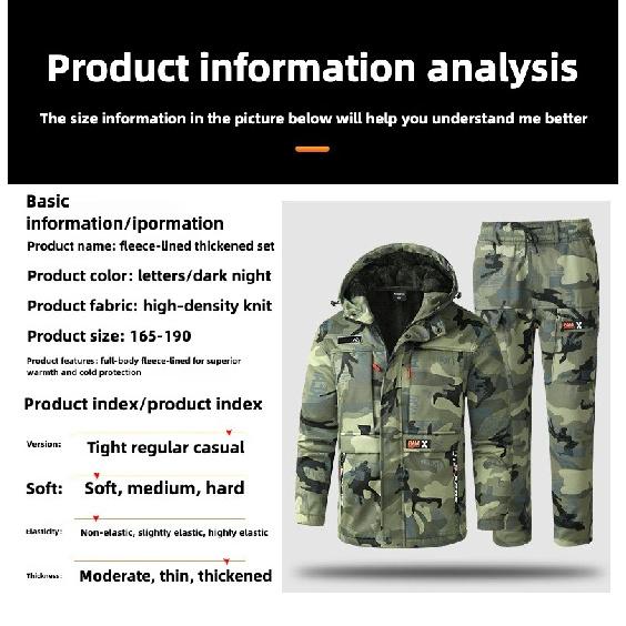 New Winter Velvet Labor Insurance Work Clothes, Camouflage Clothes, Electric Welding Factory Clothes, Autumn and Winter Military