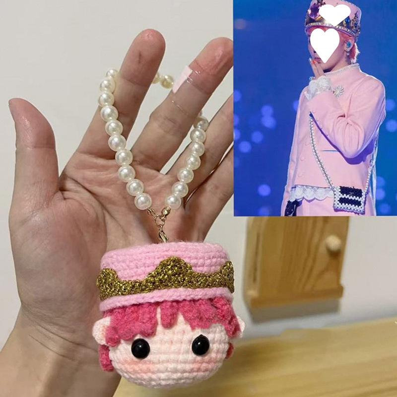 1 Set Croissant Hat Hands-On Gift Ornament G-Dragon Makes A Strong Return To Pink With Crochet Diy Material Bag Pendant Keychain