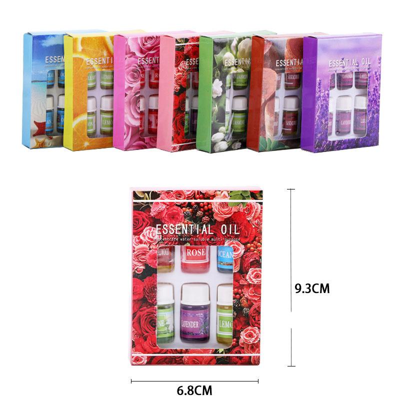 3ML 6pcs/set Pure Herbal Essential Oils Incense Reed Diffuser Rose Lavende Water Soluble Aromatic Humidifier Aromatherapy Liquid