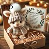 Cute Mini Bunny Toy Handmade Hug Easter Gift with Card Stuffed Plush Figurine In A Box Pocket Emotional Support for Women Men In