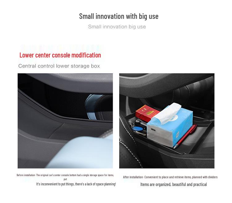 Ruilan 7 Center Console Lower Storage Box for 23 Car Models - Interior Decoration & Modification