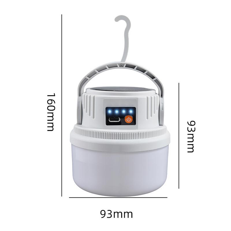 Led Solar Light Bulb Usb Rechargeable Camping Light Portable Outdoor Searchlight Multiduty Hanging Lamp With Flashlight 1Pc