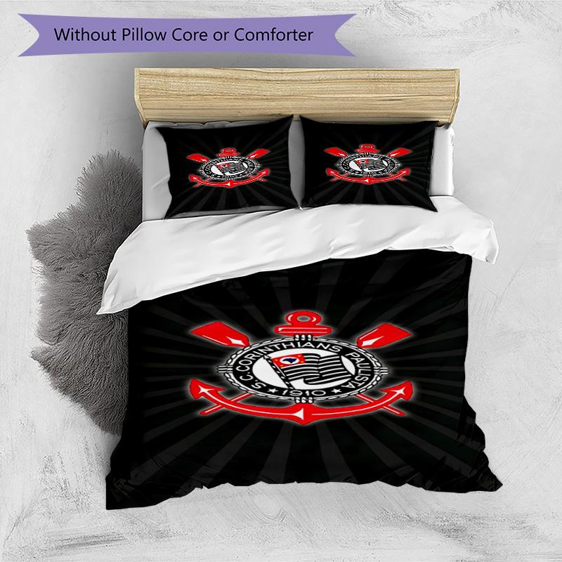 Sport Club Football Crest Printed Pattern Duvet Cover Set – includes 1 duvet cover and 2 matching pillowcases Bedroom decor Christmas gifts