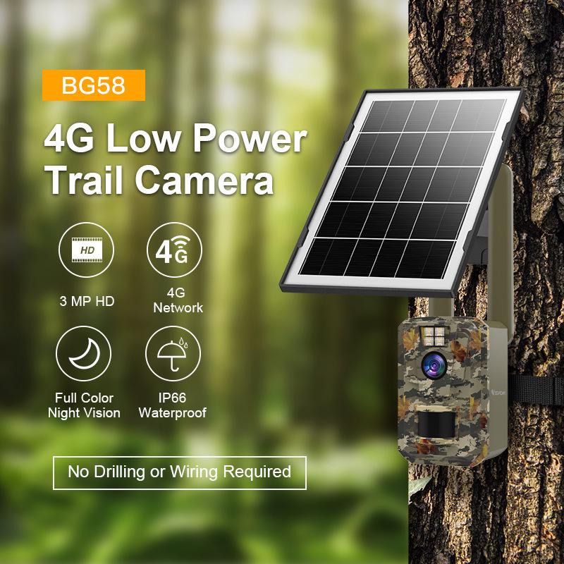 4G Solar-Powered HD Night Vision Hunting Camera with Wide-Angle CMOS Sensor and Cloud Storage