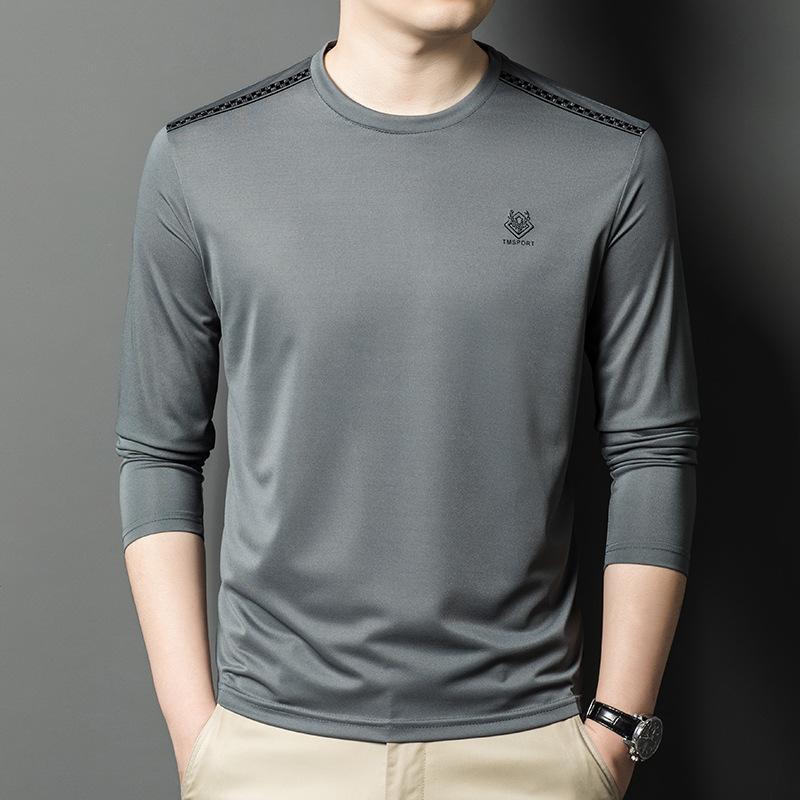 Minimalist Crew Neck Fashion Versatile Men s Top Autumn Business Casual T-Shirt M