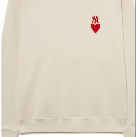 New MLB New York Yankees Sweatshirts Unisex Cream 3AMTH0234-50CRD