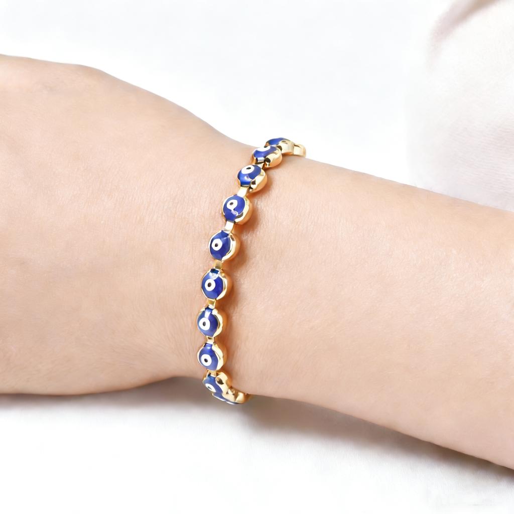 Adjustable Evil Eye Charm Bracelet For Women, Fashion Turkish Lucky Blue Eye Bead Chain Bracelet, Birthday Party Jewelry Gift