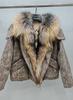 European and American winter new hooded natural fox fur collar high-end fur short thickened warm down jacket women