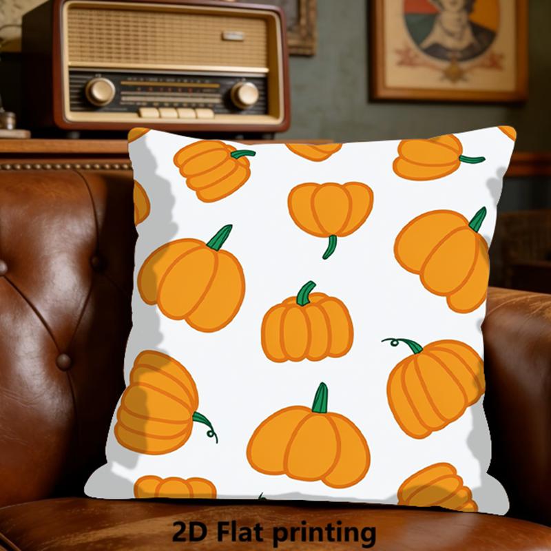 1ks povlak na polštář s potiskem dýní, polyester, bytový dekor, povlak na polštář do auta, potah na polštář na pohovku, bytový dekor 45x45cm