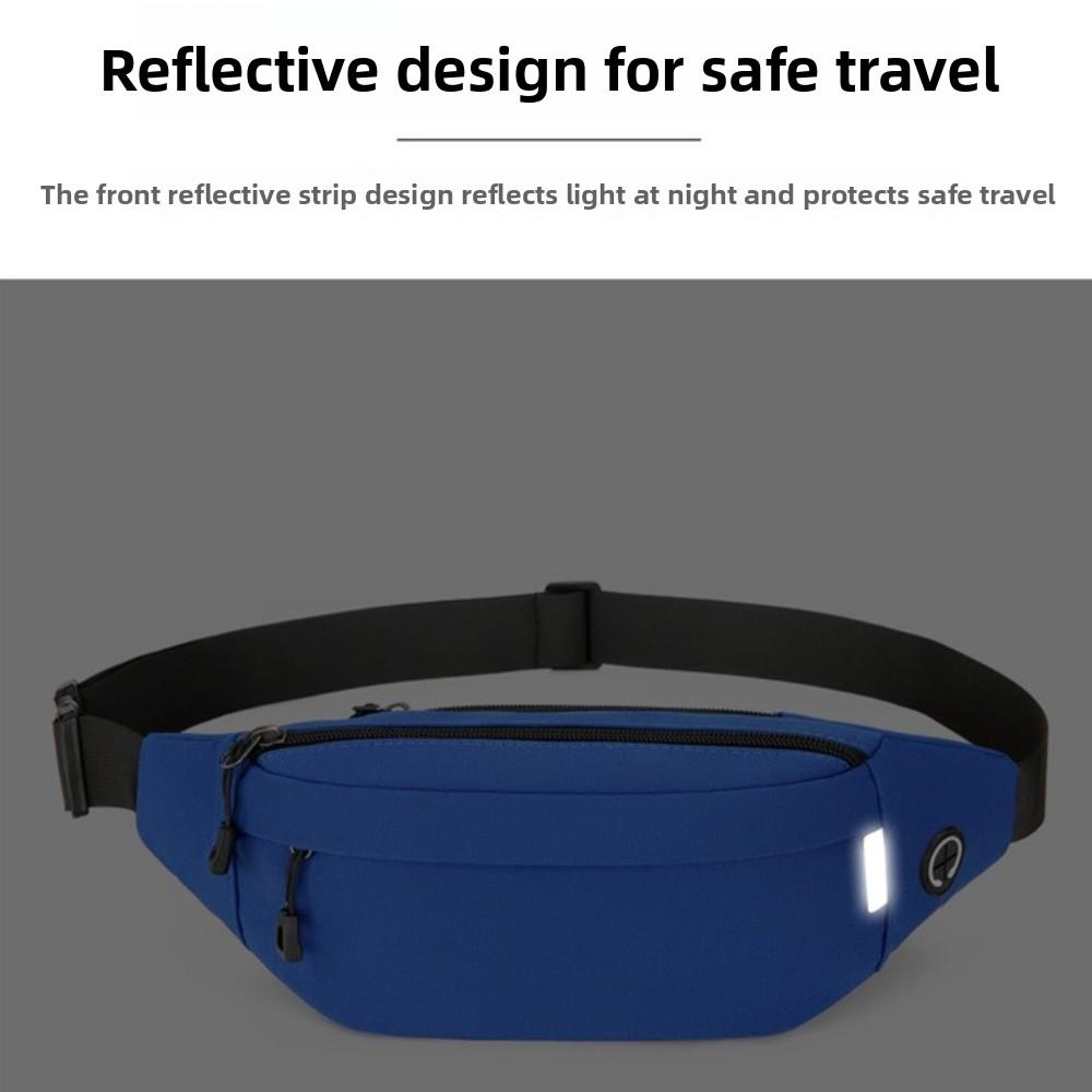 Oxford Cloth Men Fanny Phone Pack with Headphone Jack Running Waist Bag  Outdoor