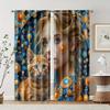 2 Pcs, Filtering Curtains (excluding Rods, Non-movable, Without Batteries) Boho-Chic Cat & Woman for Use In Bedrooms and Living