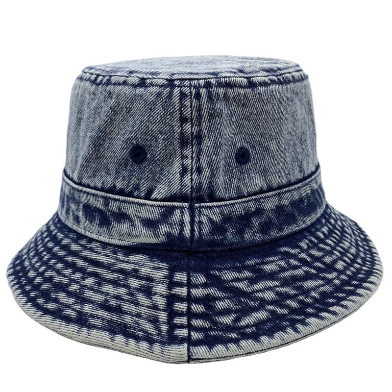 Bulk Designer Luxury Washed Vintage Jean Adult Bucket Hats for Men and Women Custom Denim Bucket Caps
