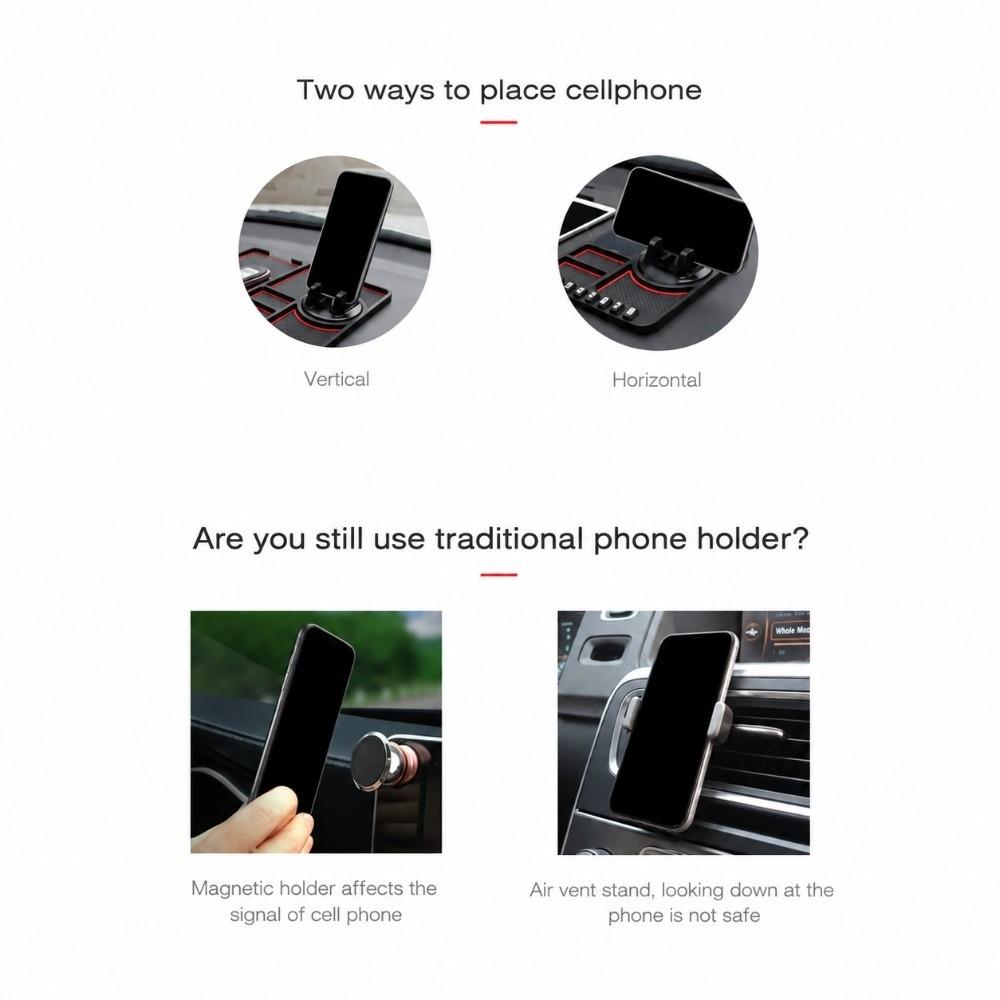 Multifunctional Car Phone Holder Silicone Dashboard Storage Pad  Car Interior Dashboard