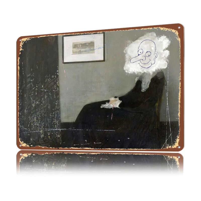 Matka Whistlera Spersonalizowany Metalowy Plakat Teksturowany Sztuka Ścienna Vintage Blaszane Znaki do Nowoczesnej Dekoracji Domu Luksusowa Dekoracja Domu
