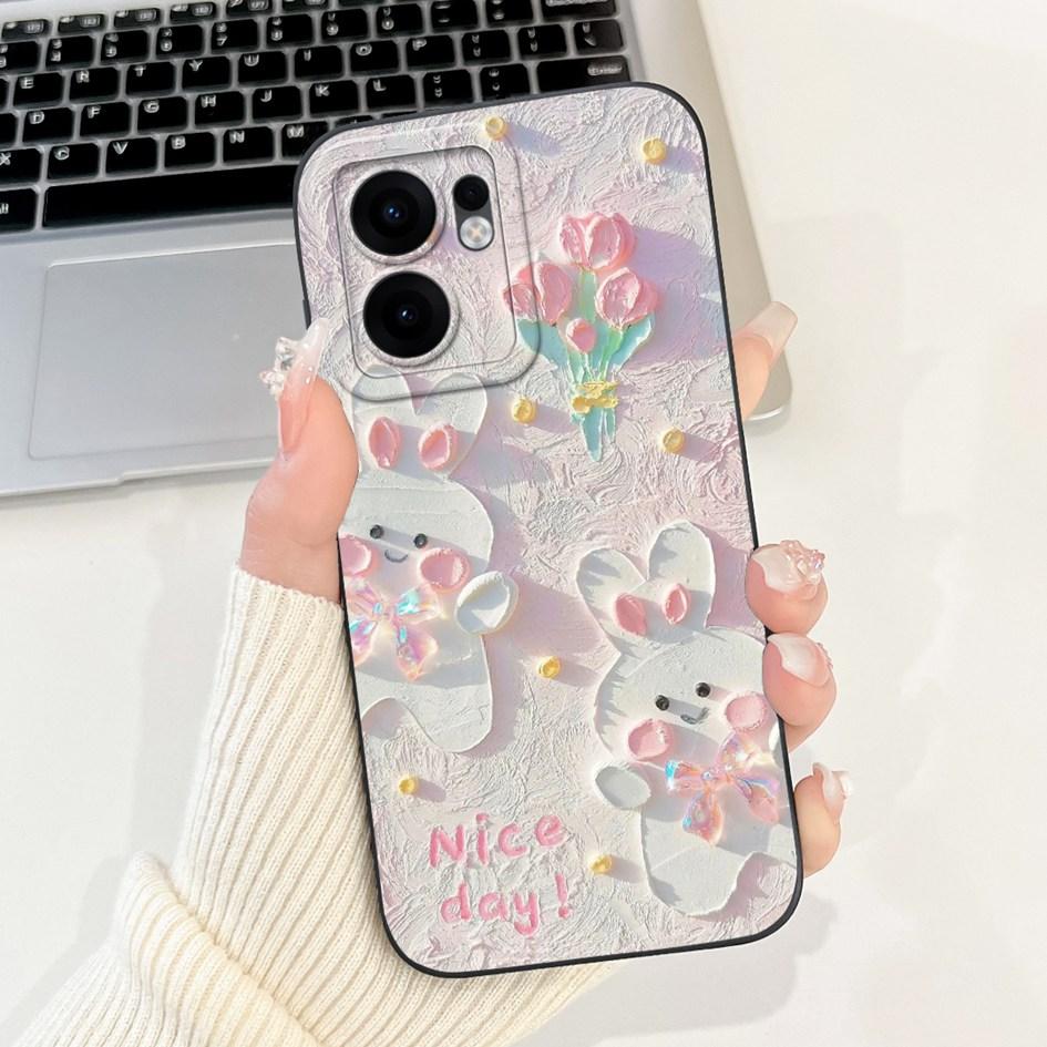 For Oppo Reno 13F 2025 Case Cute Rabbit Panda Flower Soft Silicone Shockproof Cover For OPPO Reno13 FS Fundas RENO13F Phone Case