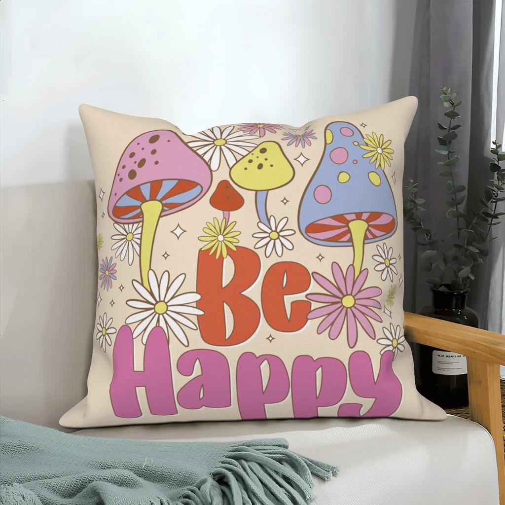 Fantasy Pilz Pflanze Blume Muster Kissenbezug Zuhause Wohnzimmer Sofa Dekoration Quadratisch