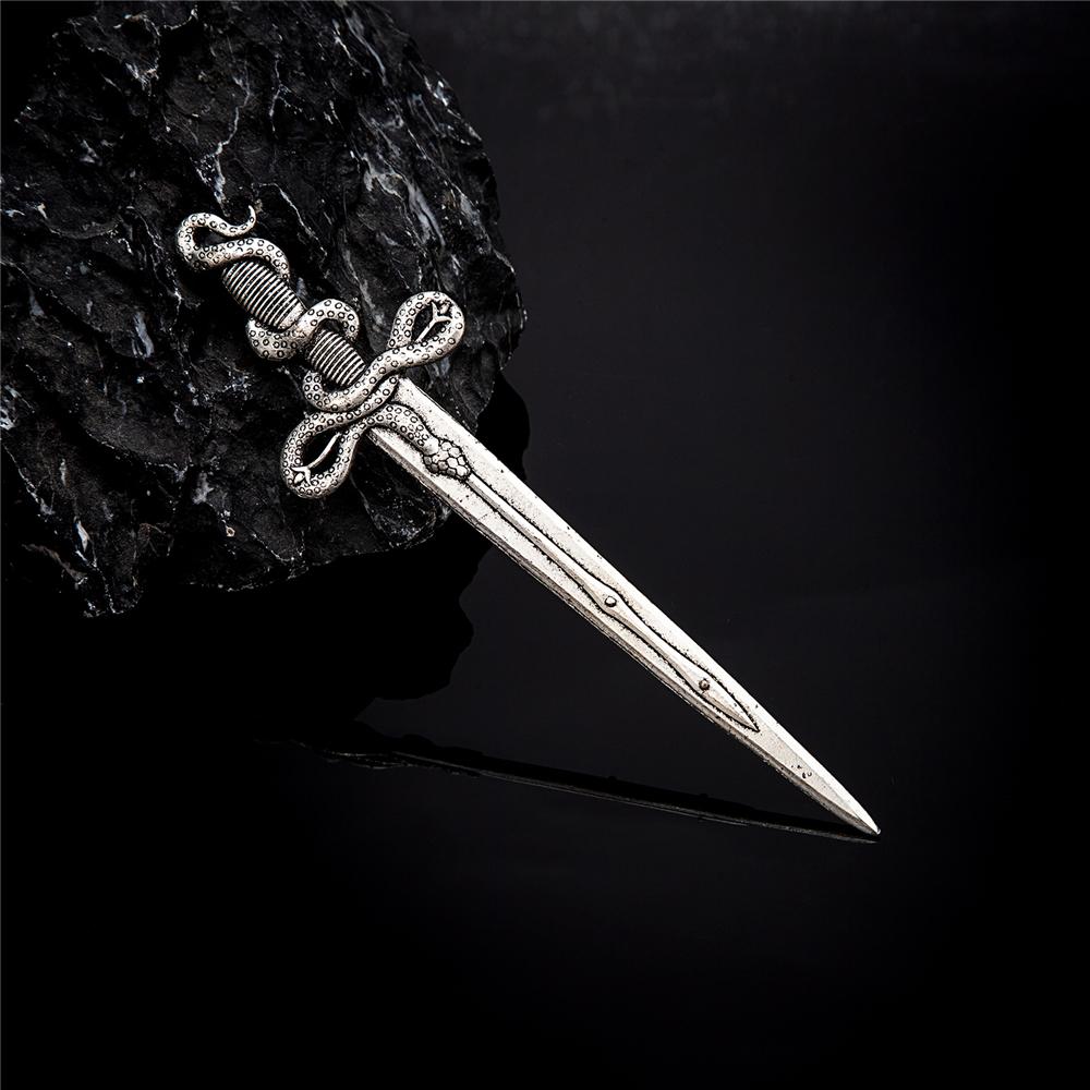Готическая мифология скандинавов Змеиный меч Заколка для волос для женщин Винтажные викинги Змеиные заколки Викка Ведьма Тиара Панк женские украшения
