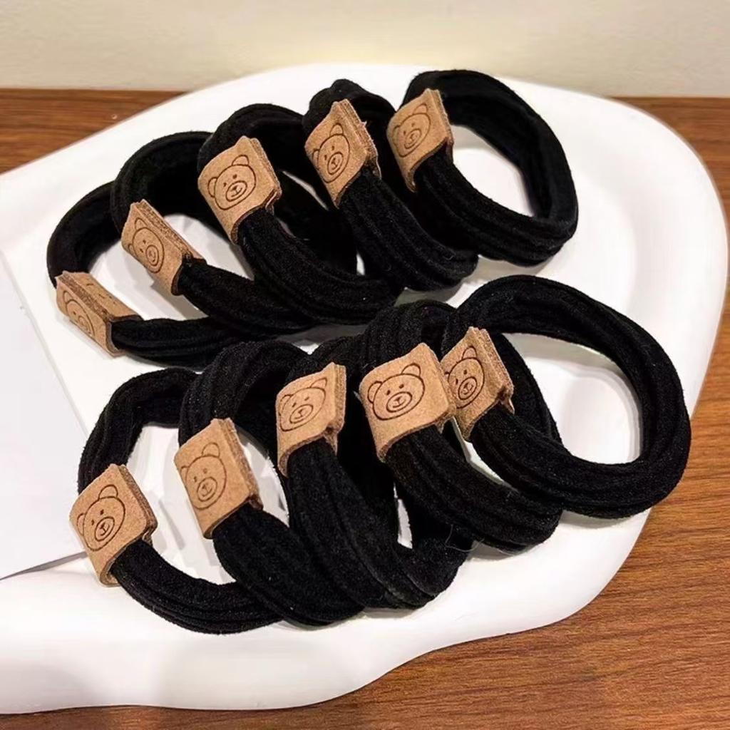 5/10pcs/set Bear Thick Stripe Simple High Elastic Hair Bands For Women Girls Hair Tie Scrunchie Rubber Bands Hair Accessories