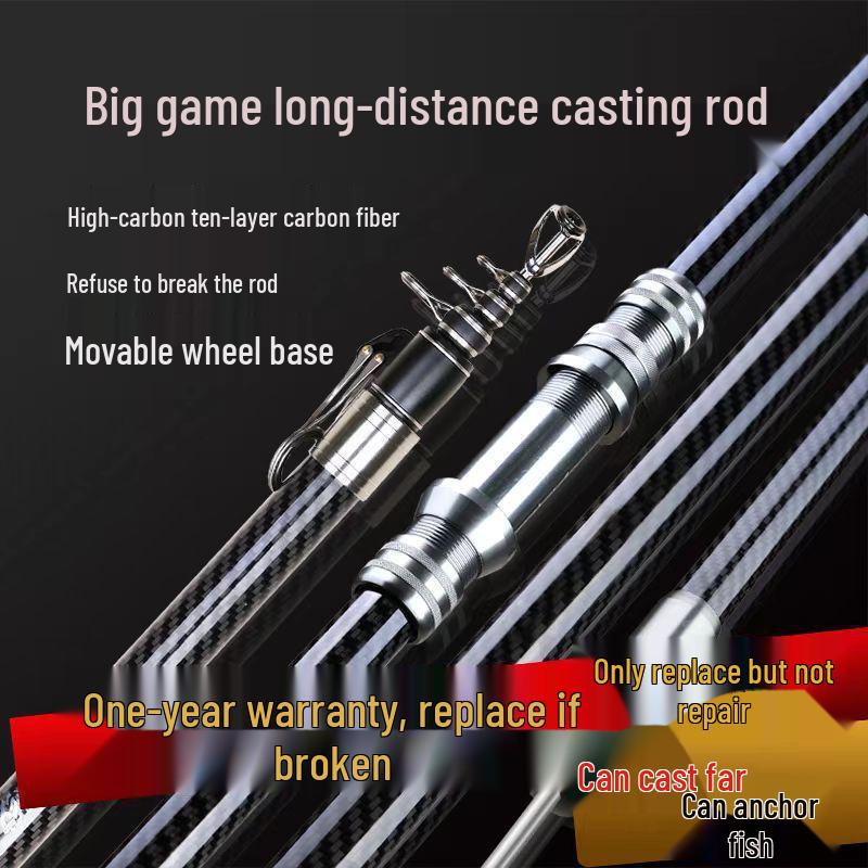 Ultra-Light Hard Carbon Sea Casting Rod, 3.6m/4.5m Threaded Long-Cast Fishing Rod Set