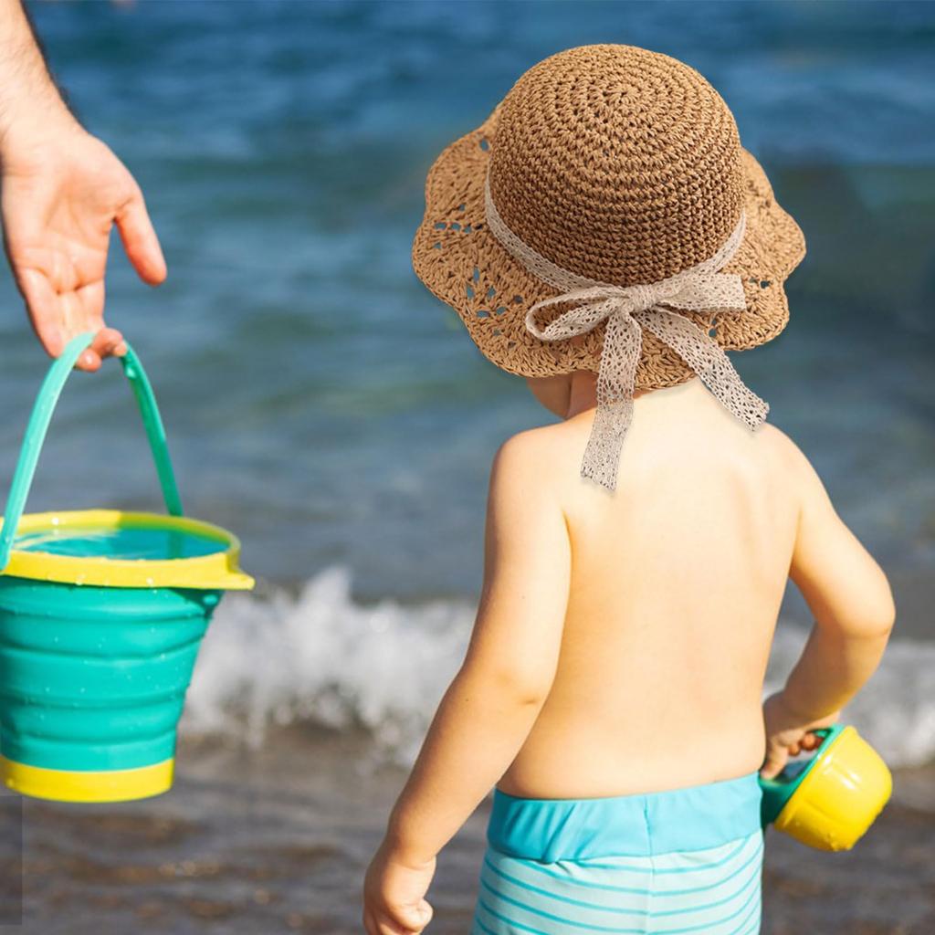 Straw Kids Paper Baby Straw Wide Sun Sun Baby UV Sunscreen years [Umeloeo] Дитячий капелюх, капелюх, капелюх для дівчаток, поля, простий, складаний, капелюх, капелюх, капелюх,