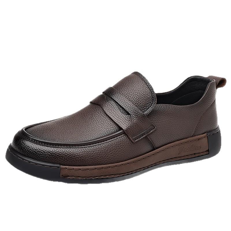 2026 Men's Soft Sole Leather Loafers: Breathable, Fashionable, Slip-on Driving Shoes