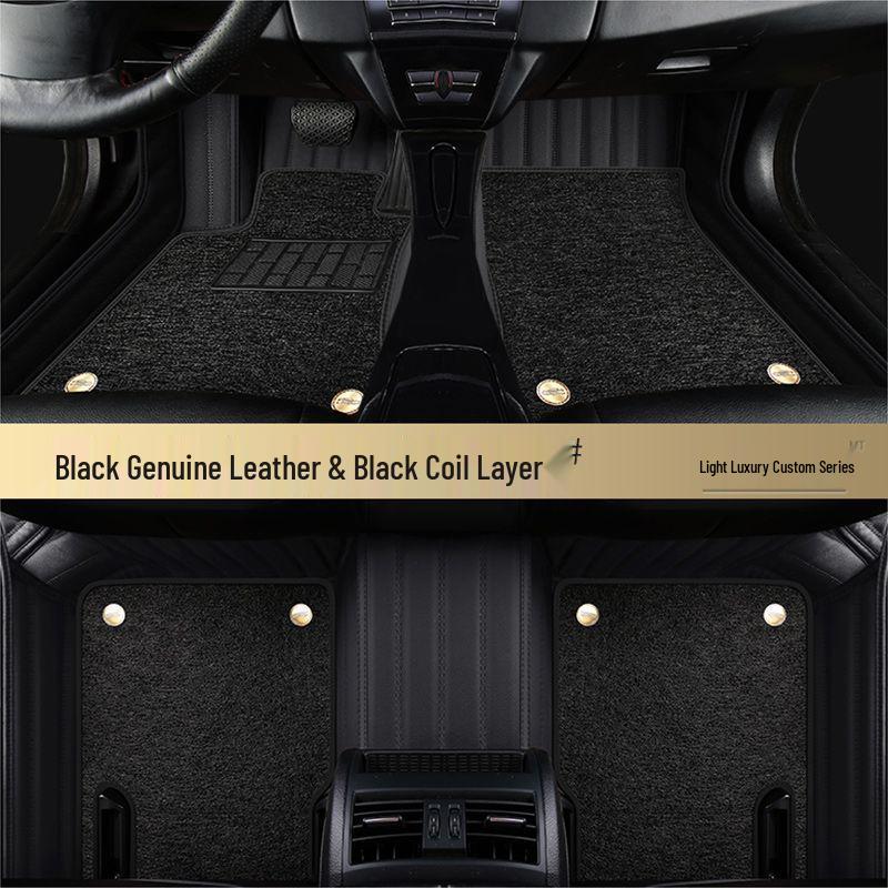 

Denza X Car Floor Mats - New Energy, Double Layer, Eco-Friendly, Wear-Resistant, Silk Coil, Seven-Seater, Bumper Style