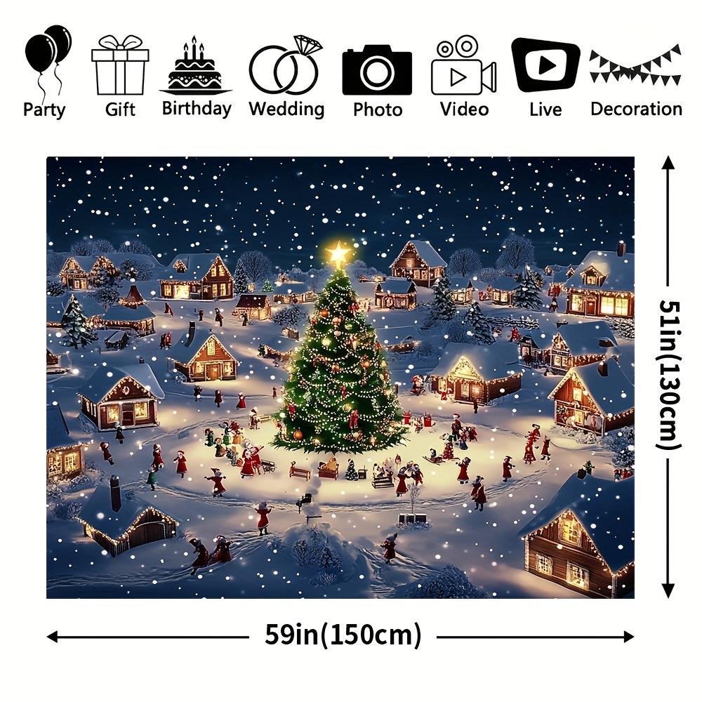 1Pcs Festive Christmas Village C Decoration Background bedroom Backdrop Decorations For Photo Studio Photo Booth Christmas Party