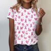 Dames Mode Casual Ronde Hals Borst Print T-shirt