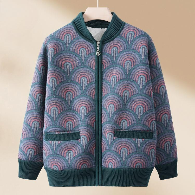 Zimní pleteniny, Podzimní volné topy, Dámské plusové sametové zahuštěné podzimní a zimní svetry