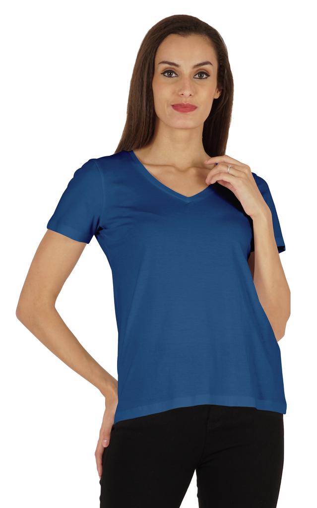 Inkmeso Womens Short Sleeve V-Neck Shirts Casual Regular Fit Tee T-Shirt Basic