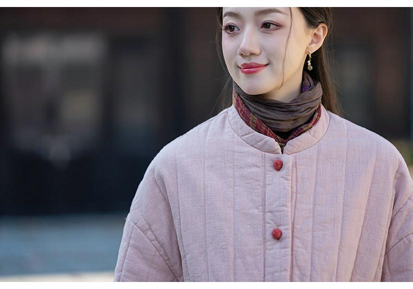 Women's Retro Chinese Style Quilted Cotton Linen Jacket