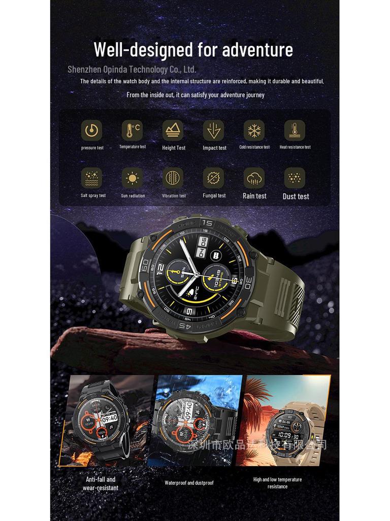 HW50 Waterproof Smartwatch: 1.52'' LED, Heart Rate & Blood Pressure Monitor, Bluetooth Calling