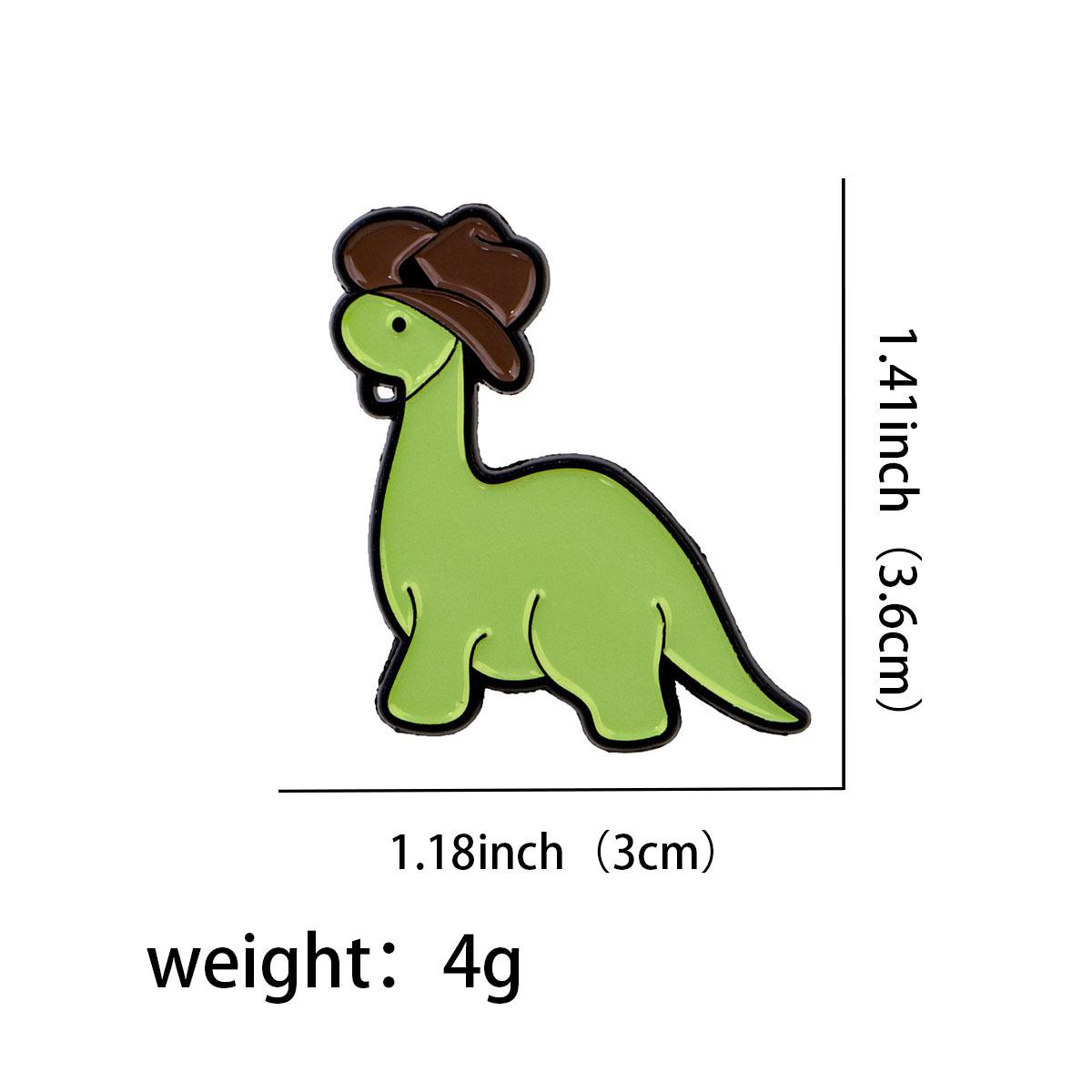 Cartoon Dinosaur Denim Brooch: Creative Metal Badge Ornament for Clothing & Bag Accessories
