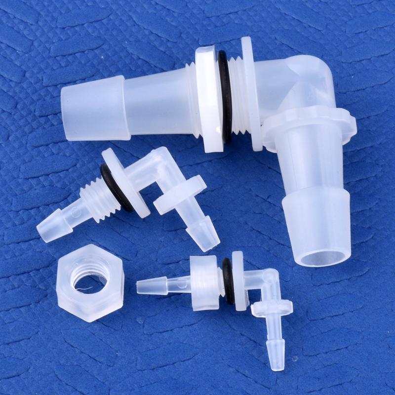 PP Pagoda Elbow Connector With Nut O-Ring M6~G1/2 To 2.4-11.1mm Thread Irrigation Aquarium Tank Adapter Irrigation Water Hose Joint