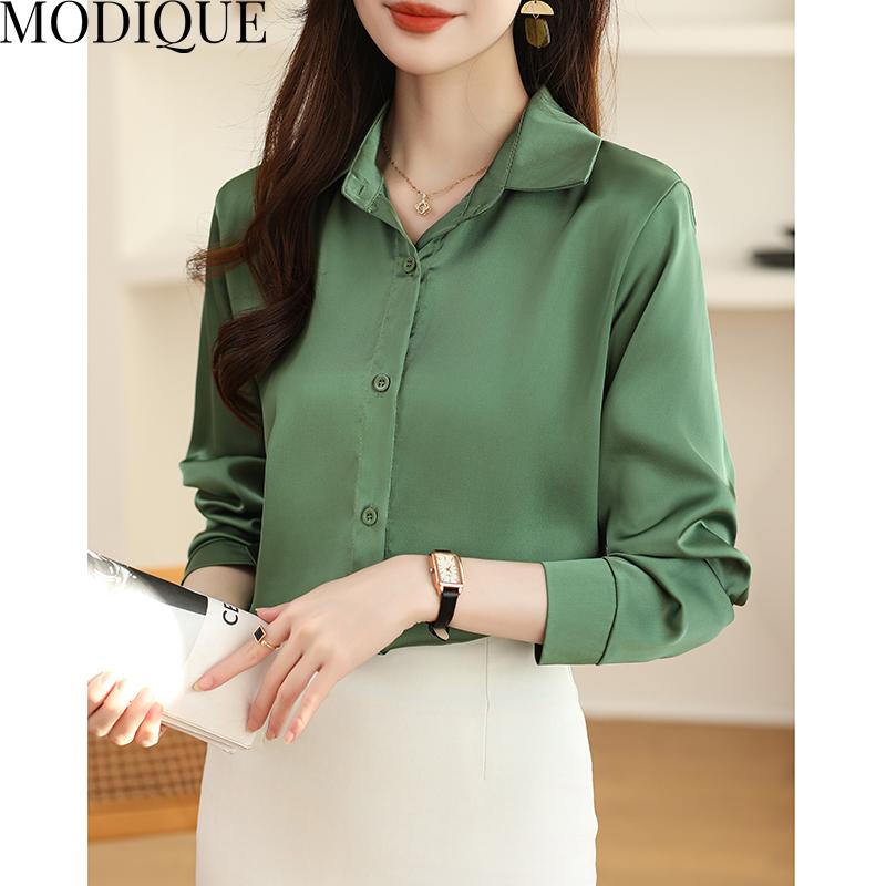 MODIQUE Spring Summer Plus Size Women Loose Casual Office Cotton Linen Chiffon Solid Color Blouse Shirts Lady Basics Oversize V-Neck Long Sleeve Coats