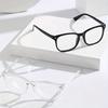 Lightweight PC Frame Glasses - Square Minimalist Blue Light Blocking Lenses, Anti-Fatigue Full Frames for Daily/Casual Wear