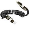 240W 4-in-1 Fast Charging Spring Data Cable Retractable Multi USB Type-C To Lightning Type-C for Phone Tablet