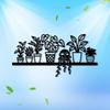 Bohemian Flower Metal Wall Art Vintage Plant Shelf with 7 Hanging Pots for Kitchen Living Room Rustic Holiday Gift