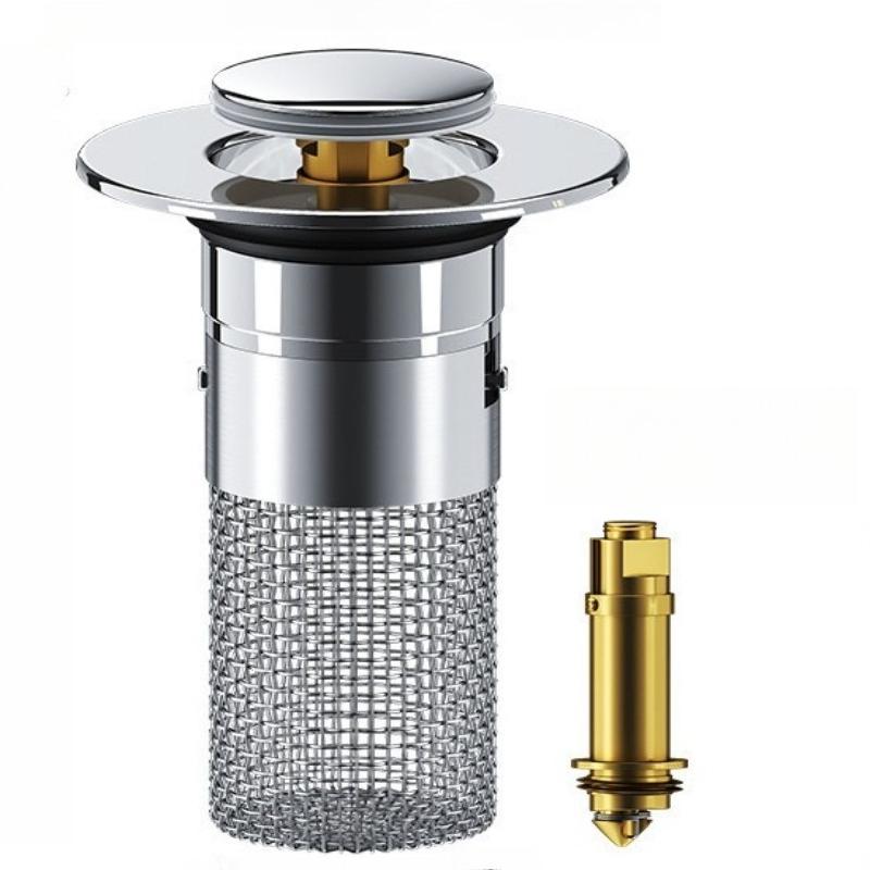 

1/2pcs [Stainless Steel Drain Strainer] /Stainless Steel Pop-Up Sink Drain Strainer with Removable Basket - Fit Bathtub/Shower