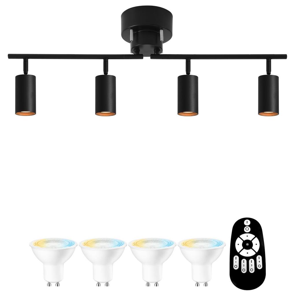 ANWIO Ceiling Light, 4-Light Spotlight, 700LM, Suitable for Rooms Up To 6 or 8 Tatami Mats, 6W Power Consumption, E11 Base, Remote Control,