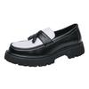 Black New Fashion Tassel Mens Party and Wedding Loafers Thick Soled Men's Dress Platform Shoes Comfortable Breathable Men Shoes