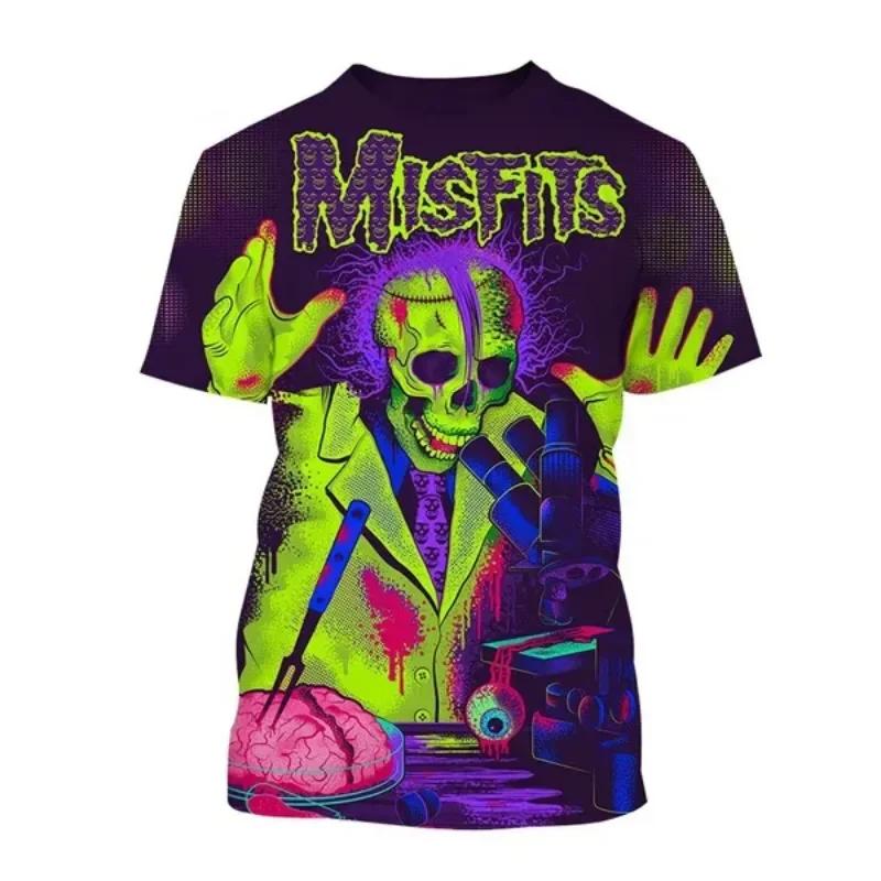 T-shirt Rock Band Misfits Estivi Teschio Stampato 3D Streetwear Uomo Donna Moda T-shirt a Maniche Corte T-shirt per Bambini Top Abbigliamento Uomo