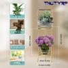 Flower Flower Planter Iron Flower Creative Green Succulent Flower Indoor Plant Flower Flower Pot Perfect for Living Office Stand, 2-tier, Stand,